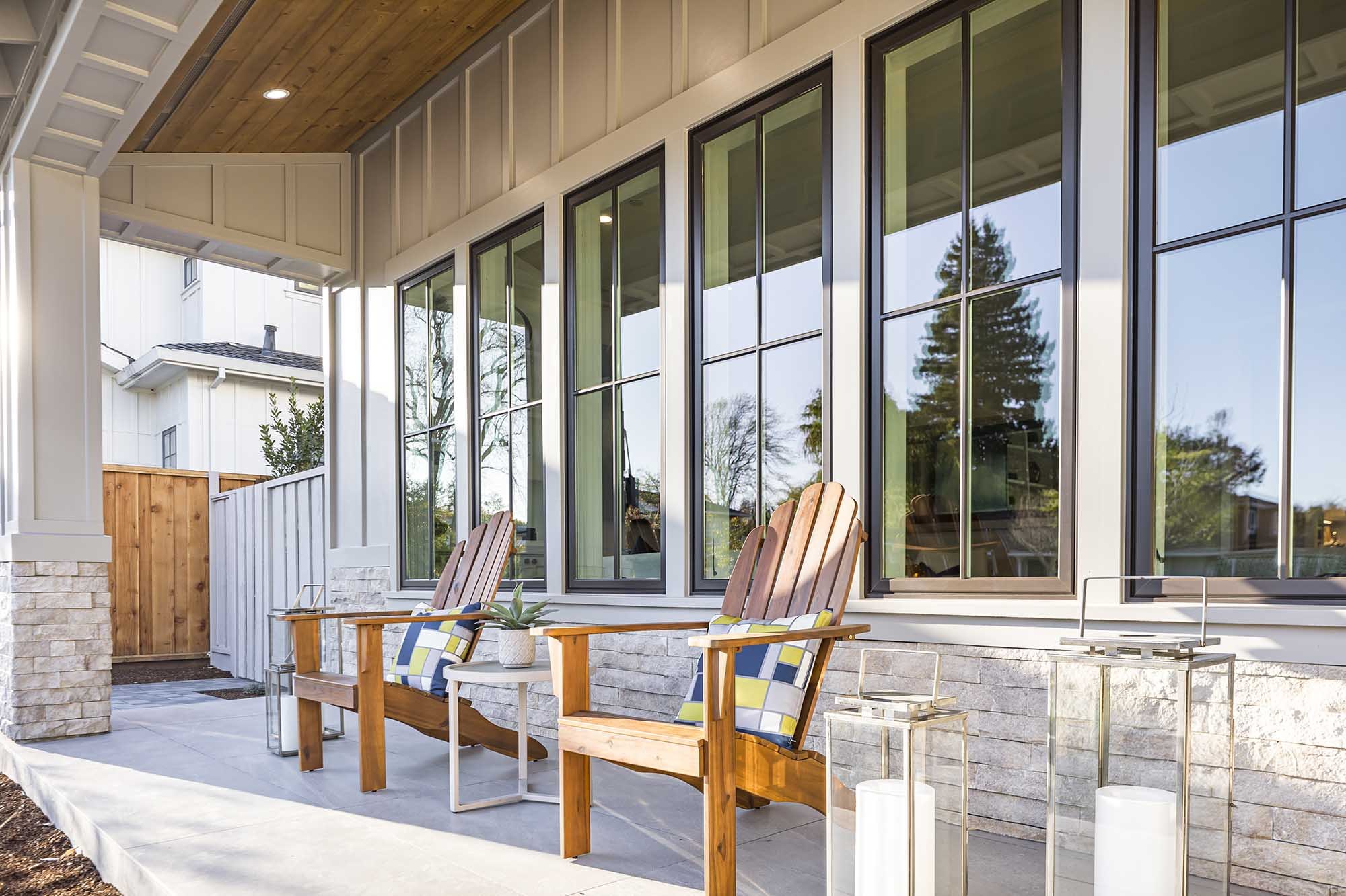 Modern BayCal custom home exterior with indoor outdoor living area