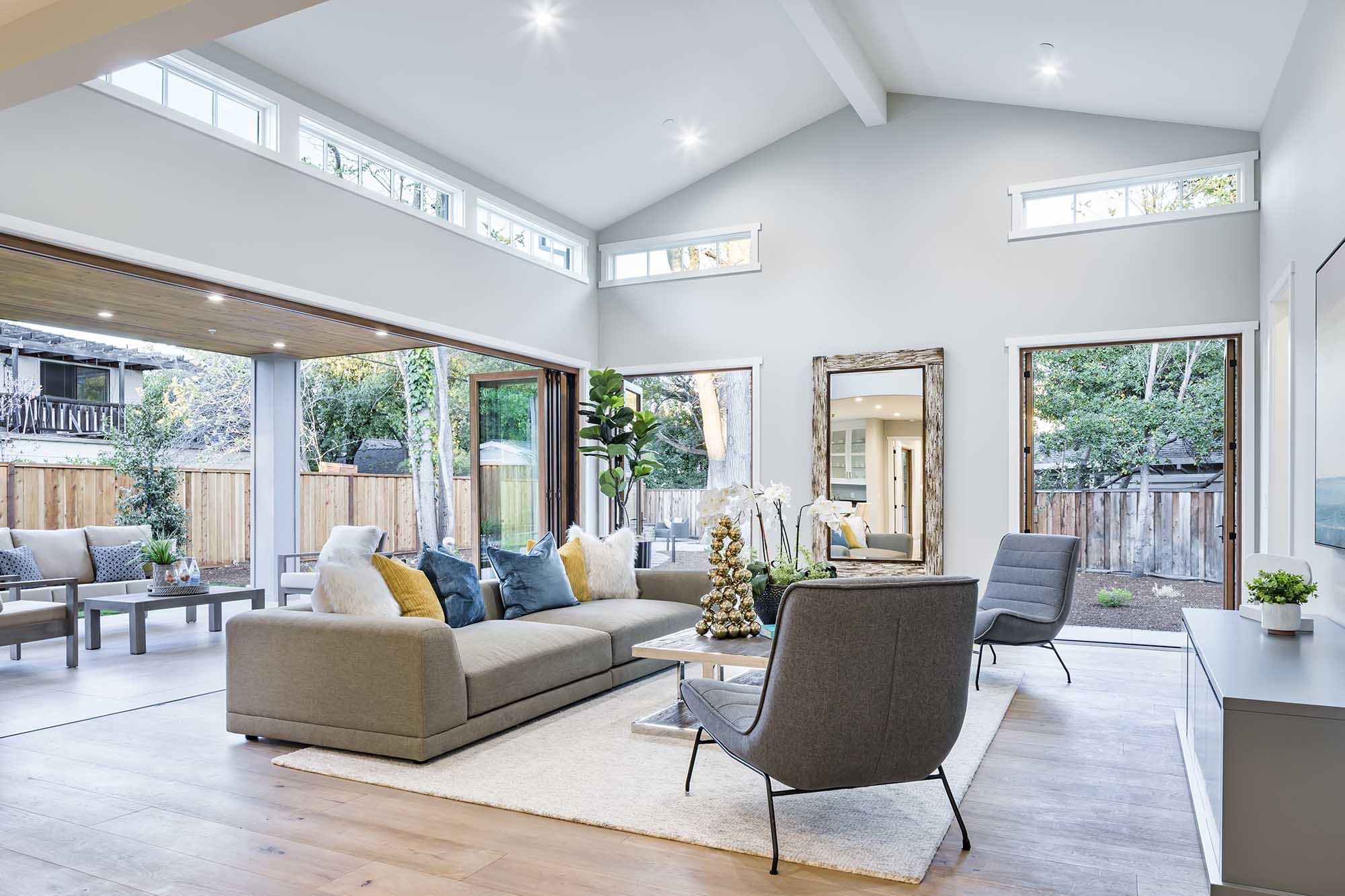 Bright great room inside a BayCal custom home